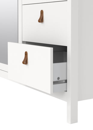 Barcelona Wardrobe with 1 door + 1 mirror door + 2 drawers White
