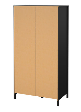 Barcelona Wardrobe with 1 door + 1 Mirror Door + 2 Drawers Matt Black