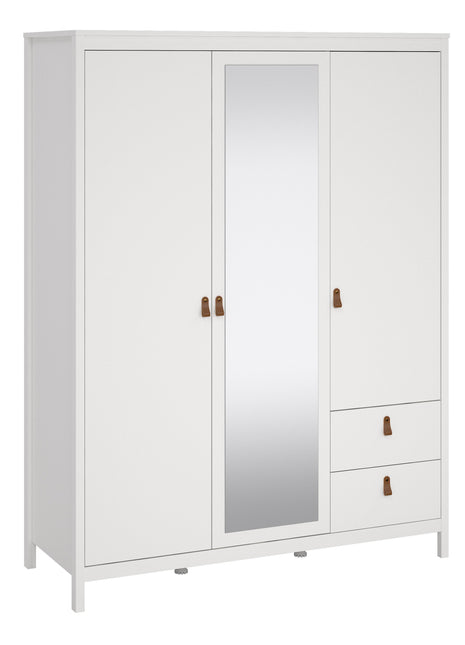 Barcelona Wardrobe with 2 doors + 1 mirror door + 2 drawers White