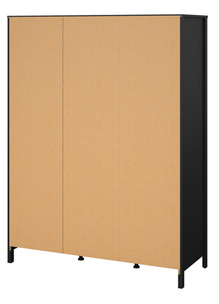 Barcelona Wardrobe with 2 doors + 1 mirror door + 2 drawers Matt Black