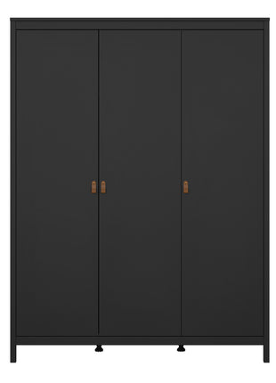 Barcelona Wardrobe with 3 Doors in Matt Black