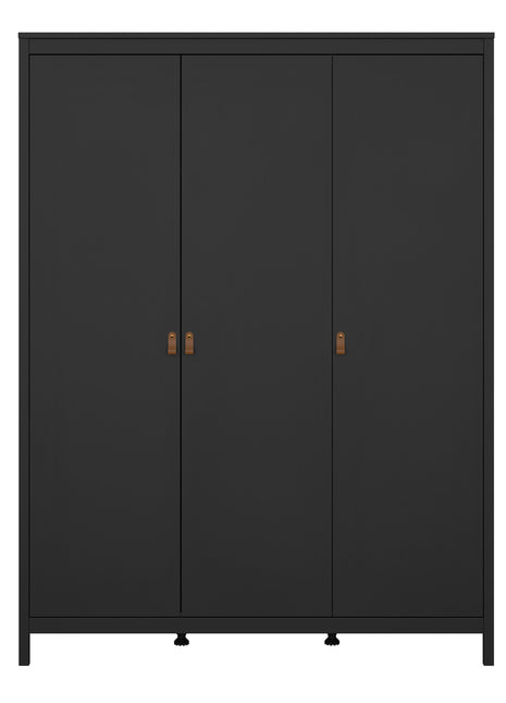 Barcelona Wardrobe with 3 Doors in Matt Black