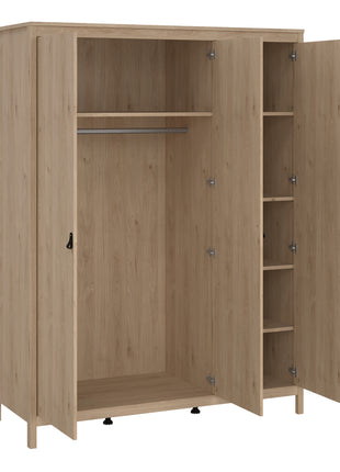 Barcelona Wardrobe with 3 Doors in Jackson Hickory Oak