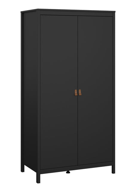 Barcelona Wardrobe with 2 Doors in Matt Black