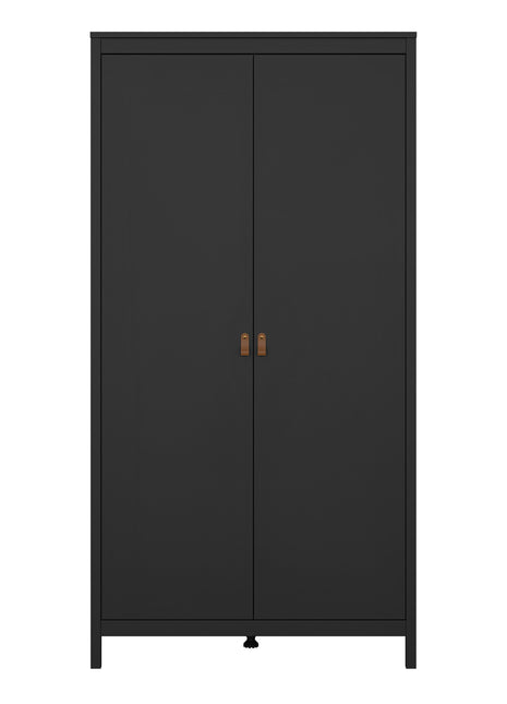 Barcelona Wardrobe with 2 Doors in Matt Black