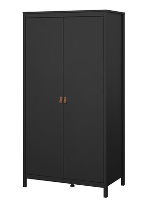 Barcelona Wardrobe with 2 Doors in Matt Black