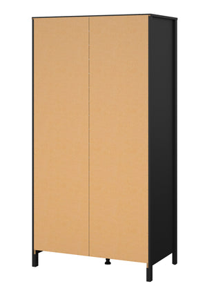 Barcelona Wardrobe with 2 Doors in Matt Black