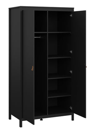 Barcelona Wardrobe with 2 Doors in Matt Black