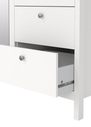 Madrid  Wardrobe with 2 Doors 1 Mirror Door 2 Drawers White