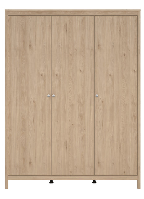 Madrid Wardrobe with 3 Doors in Jackson Hickory Oak