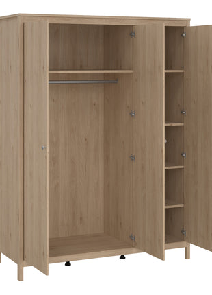 Madrid Wardrobe with 3 Doors in Jackson Hickory Oak