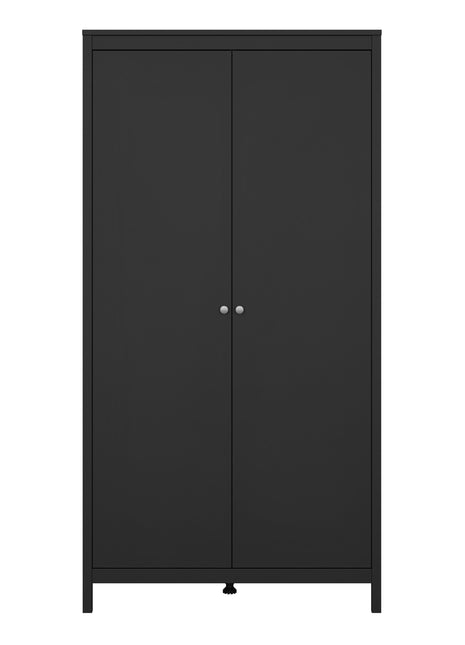 Madrid Wardrobe with 2 Doors in Matt Black