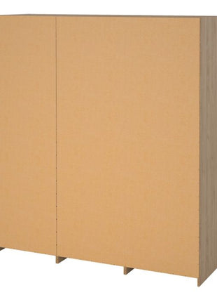 Line Wardrobe with 2 Sliding Doors 1 Sliding Door with Mirror in Jackson Hickory Oak