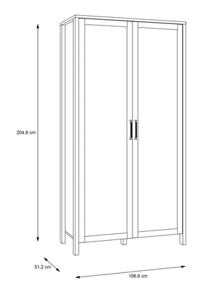 Malte Brun Hallway Wardrobe in Waterford Oak
