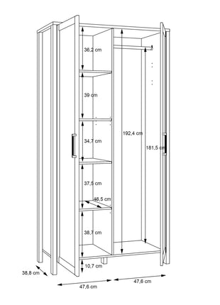 Malte Brun Hallway Wardrobe in Waterford Oak
