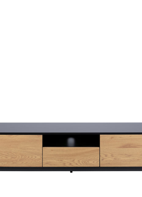 Seaford TV Unit 2 Doors 1 Drawer in Black & Oak