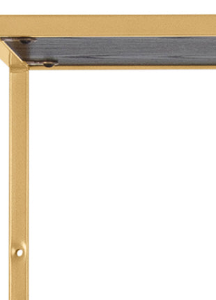 Seaford Tall Gold Metal Bookcase with 5 Black Shelves