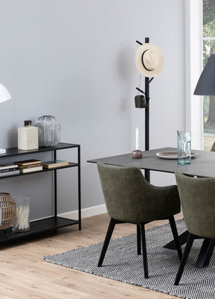 Seaford Console Table with 2 Shelves in Black