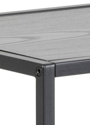 Seaford Console Table with 2 Shelves in Black