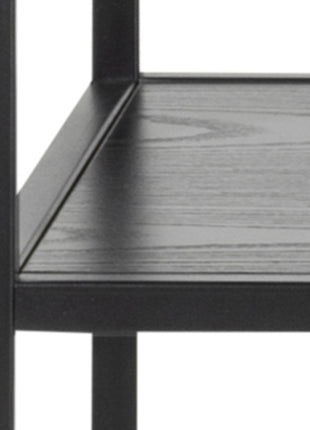 Seaford Console Table with 2 Shelves in Black