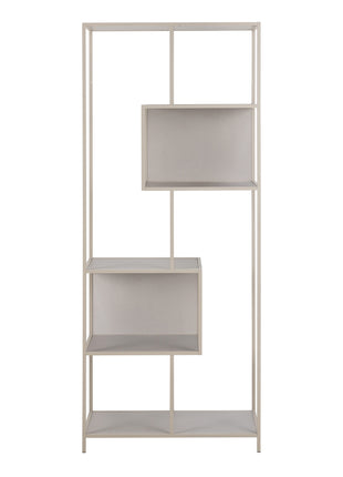 Seaford Tall Grey Metal Bookcase with 5 Shelves