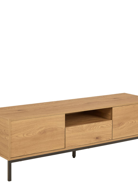Seaford Tv Unit 2 Doors 1 Drawer in Matt Wild Oak