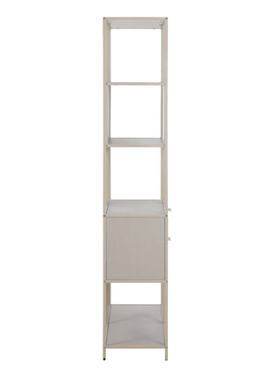 Seaford Tall Grey Metal 2 Drawer Bookcase with 4 Shelves