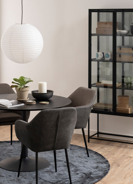 Seaford Tall Black Metal 2 Door Display Cabinet