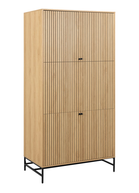 Albany Wardrobe 4 Doors in Black/Oak
