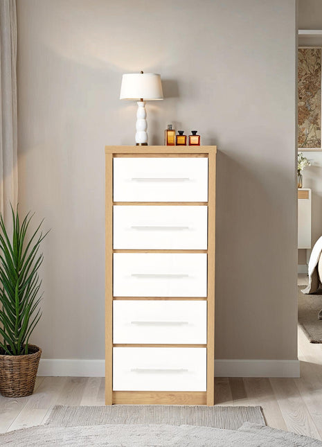 Seville 5 Drawer Narrow Chest